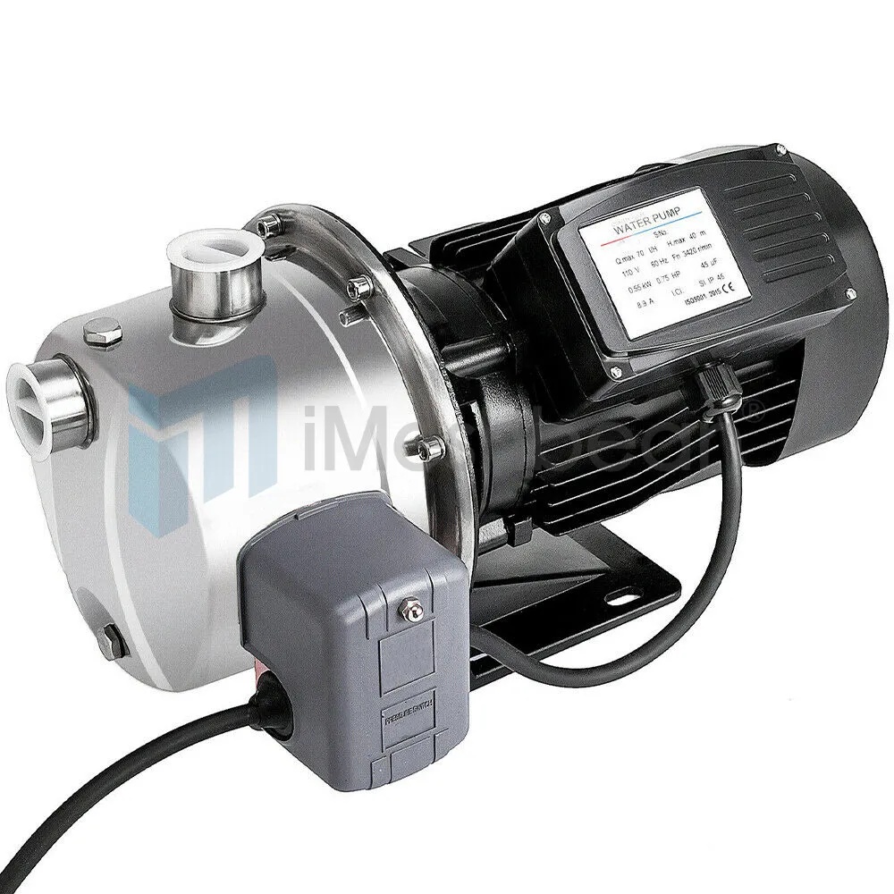 1/2HP 70 L/H Shallow Well Jet Water Pump w/Pressure Switch Stainless