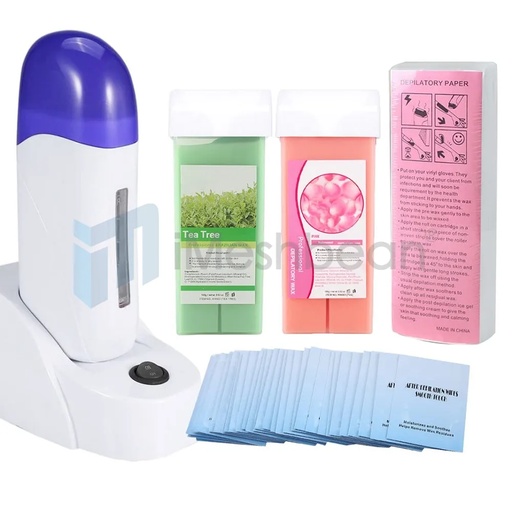 Depilatory Roll on Wax Heater Roller Warmer Hair Removal Kit