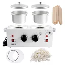 Double Wax Warmer Professional Electric Heater Hair Removal Skin Care Equipment w/ 140 Sticks