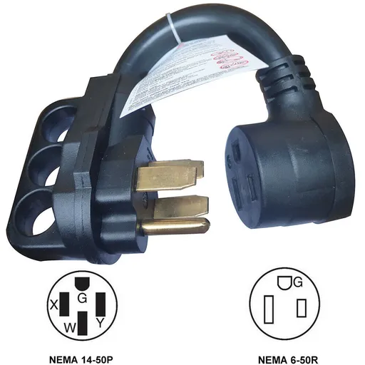 Welding Adapter Cord NEMA 14-50P to 6-50R 50A 250V Power Adapter 8 AWG EV Welder