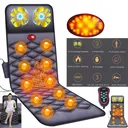 Full Body Vibrating Mat 10 Motor Vibration Massager Kneading Mattress W/ Heat