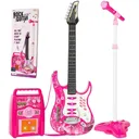 iMeshbean Electric Toy Guitar With Microphone Wired Amp AUX Pink