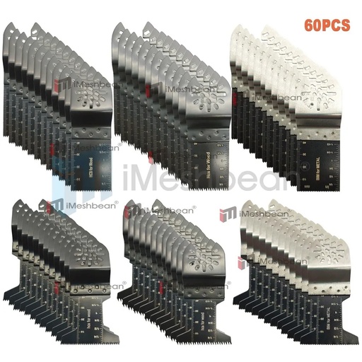 60PCS Metal Wood Universal Oscillating Multitool Quick Release Saw Blades Kit