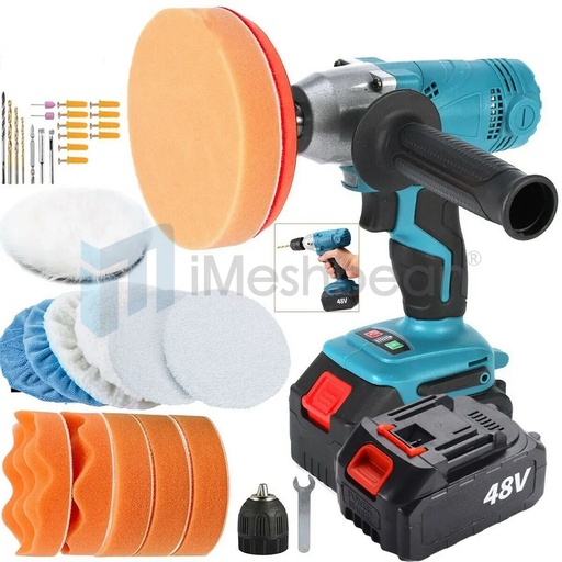 Cordless Sub Compact Polisher Grinder&Drill Driver Combo 5" Polishing Pads Waxing