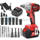 520Nm Cordless Brushless Electric Impact Wrench Gun 1/2" Driver w/ 2 Batteries