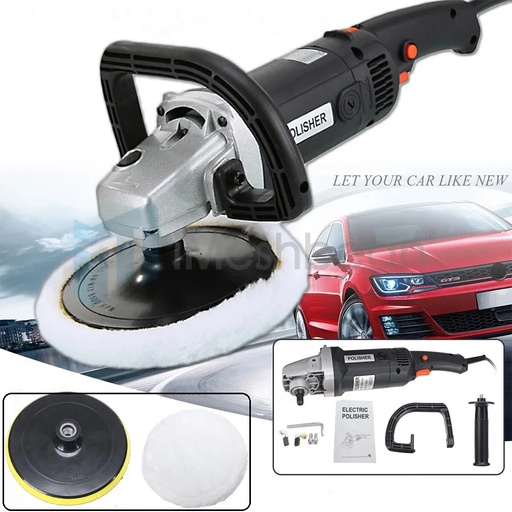 7" 1400W Car Polisher Polishing Machine Kit Buffer Sander 8 Variable Speed Pads