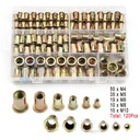 120pcs Set Rivet Nut Kit Mixed Zinc Steel Threaded Rivnut Insert Nutsert M4-M10