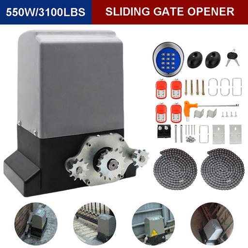 3100lbs Automatic Sliding Gate Opener APP Control with 4 Remotes Wireless Keyboard