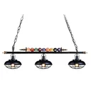 45" Hanging Pool Table Lights Fixture Billiard Pendant Lamp w/ 3 Metal Shades