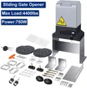 750W 4400lbs Automatic Sliding Gate Opener Remote Control With 20FT Heavy Duty Chain