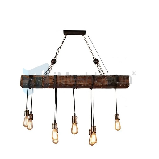 38" Rustic Farmhouse Furniture Wood Chandelier Pendant Lighting Fixture Kitchen