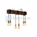 6-Light Rustic Farmhouse Furniture Wood Chandelier Pendant Lighting Fixture