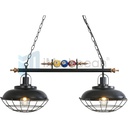 31" Pool Tablet Lighting Fixtures Billiard Ceiling Lamp with 2 Metal Shades