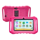 Rose red 7" Android 8.1 Tablet PC For Kids Quad-Core Dual Cameras WiFi Bundle Case