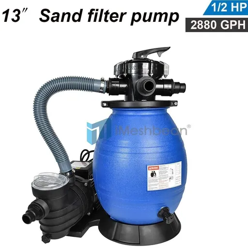 2880GPH 13" Sand Filter Above Ground 1/2HP Swimming Pool Pump intex compatible