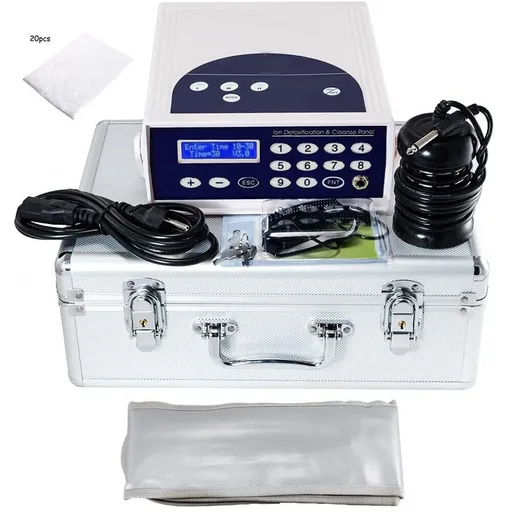 Detox Foot Bath Spa Machine Kit Cell Ion Ionic Aqua w/Case Cleanse Fir Belt