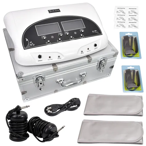 Ionic Ion Foot Detox Machine Dual User Professional Hydrogen Cleanse Spa With LCD Display 2 Far Infrared Belts & 2 Arrays