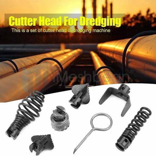 7Pcs 16mm Manganese Steel Drain Cleaner Machine Combination Cutter Head Set Kit