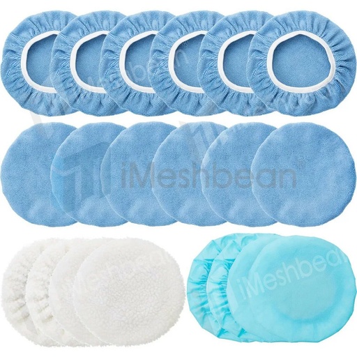 20PCS Polishing Bonnet Pads 5 to 6 Inches Buffer Bonnets Microfiber Car Polisher