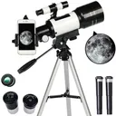 300mm Astronomical Telescope 150X with Phone Adapter Barlow Lens for Kids Christmas Gift