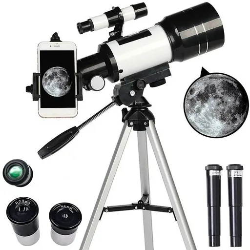 300mm Astronomical Telescope 150X with Phone Adapter Barlow Lens for Kids Christmas Gift