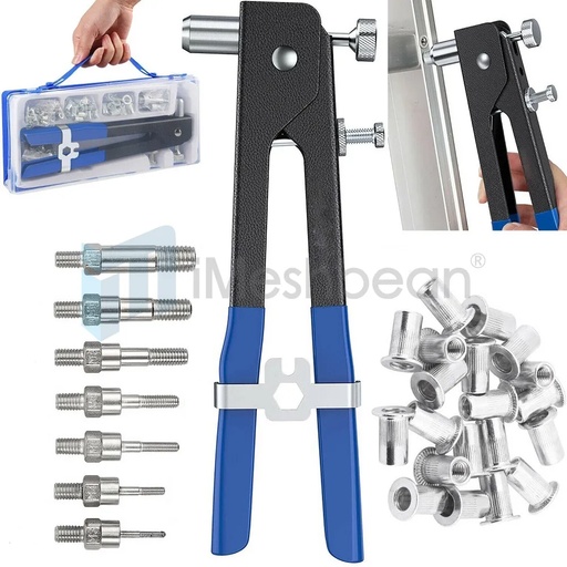 110Pcs Threaded Nut Rivet Gun M3-M12 Insert Tool Riveter Rivnut Nutsert Riveting