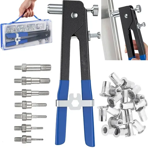 110Pcs Threaded Nut Rivet Gun M3-M12 Insert Tool Riveter Rivnut Nutsert Riveting