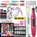 42 Nail Powder Kit Portable Nail Art Drill Kit Electric File Buffer Bits Acrylic