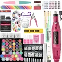 42 Nail Powder Kit Portable Nail Art Drill Kit Electric File Buffer Bits Acrylic