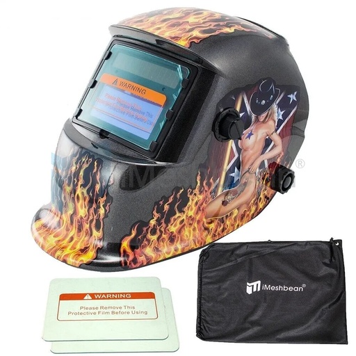 Sexy Girl Solar Powered Auto Darkening Welding Helmet with 4/9-13 Shade range