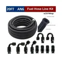 20FT Nylon Braided CPE Fuel Hose Line 6AN-AN6 Oil/Gas/Fuel Hose End Fittings Kit