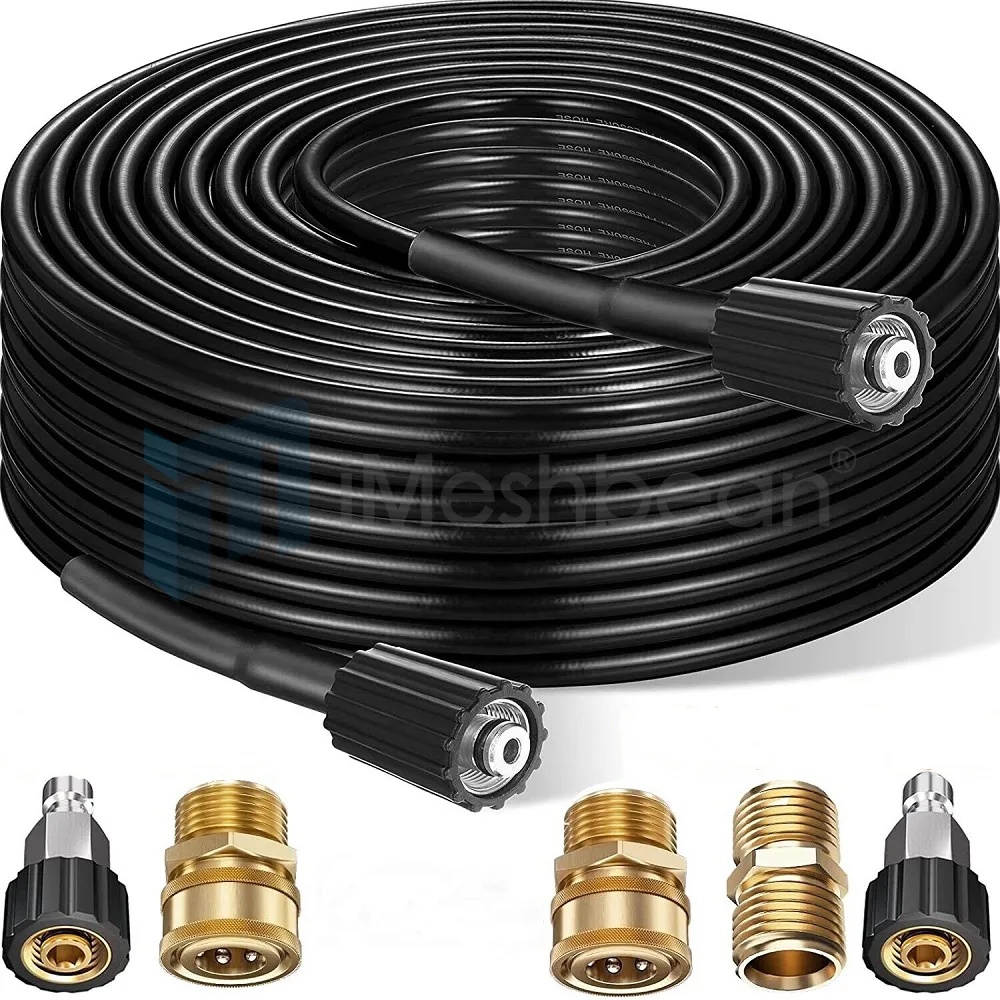 100FT 5800PSI Replacement High Pressure Power Washer Hose-M22(14mm) to 3/8"