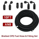 Braided 5/8 Fuel Line -8 AN Oil/Gas/Fuel Hose Line Aluminum Hose End Fitting Kit
