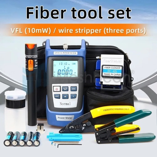 Fiber Optic FTTH Tool Kit FC-6S Cutter Cleaver Optical Power Meter Visual Device