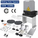 550W 3100lbs Automatic Sliding Gate Opener Remote Control With 20FT Heavy Duty Chain