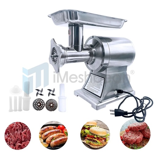 550LB/h 1100W Commercial Meat Grinder,Electric Sausage Stuffer,193RPM Heavy Duty