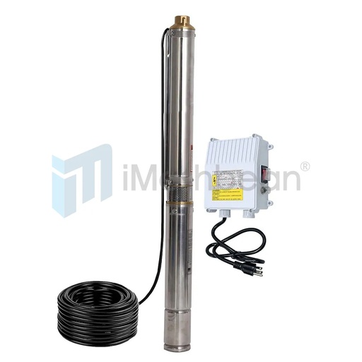 imeshbean 3'' 1 HP Submersible Well Pump 207' Max 115V 13 GPM 1.25'' NPT w/Control Box