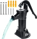 Manual Water Pitcher Pump 25Ft Lift Cast Iron Hand Pitcher Pump Well Kit Black