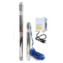 3/4HP 2 inch Deep Well Submersible Pump 220V 6GPM 164FT Lift 50FT Cord  0.75 inch NPT Discharge With Control Box