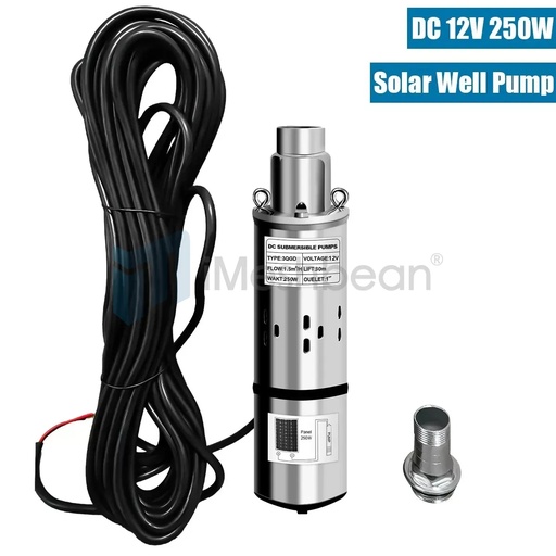 DC 12V 3'' Solar Deep Well Pump Water Pump 396GPH Stainless Steel Submersible