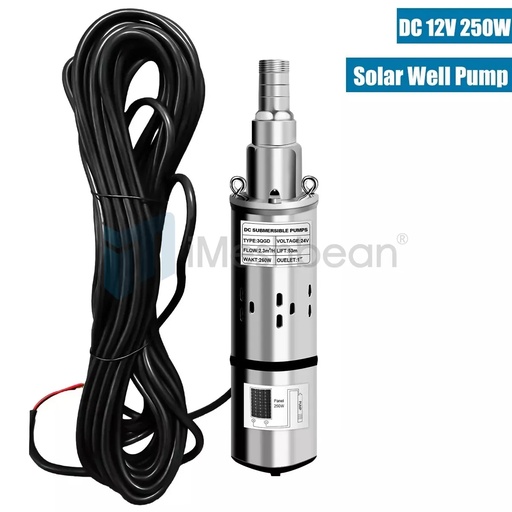 3'' DC 12V Solar Deep Well Pump Water Pump 396GPH Stainless Steel Submersible