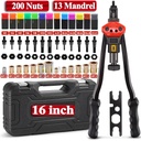 Rivet Nut Gun Kit Rivnut Setting Tools Nut Setter Tool Hand Blind Riveter 16"