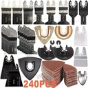 240pcs Oscillating Multi Tool Saw Blades Wood Metal Cut Cutter For Dewalt Fein