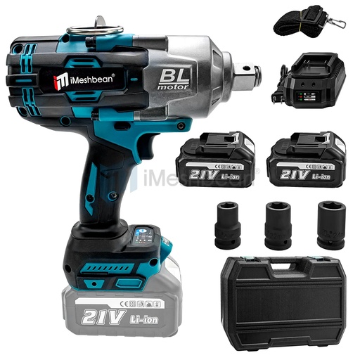 Cordless 3/4" Drive Impact Wrench Square Drive 1549ft-lb Nut-busting Torque 21V