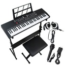 61 Key Black Digital Light Up Music Piano Keyboard Kids Electronic Digital Piano Kit w/Piano Stand