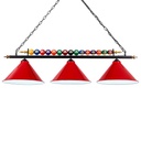 47" 3-Light Hanging Pool Table Light Fixture Matte Red Billiard Pendant Lamp Red