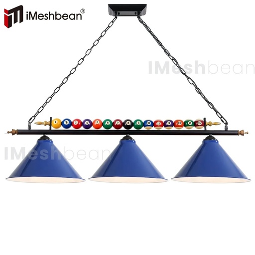 3-Light Hanging Pool Table Lights Fixture 47" Billiard Pendant Lamp Fits E26