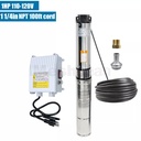 1 HP 4" Deep Well Submersible Pump 110V 35GPM 207ft Max 100ft Cord w/Control box