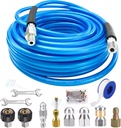 200FT Sewer Jetter Nozzles Kit Drain Cleaning Hose Pressure Washer Male 1/4" NPT