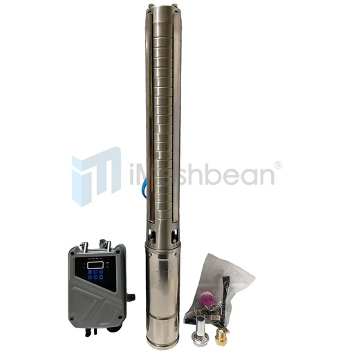 [PU22377] 2HP 4" Solar Pump Submersible Pump Bore DC 110V Deep Well Pump+MPPT Controller